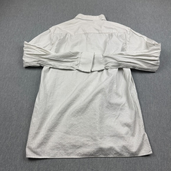 Ermenegildo Zegna Shirt Mens Large White Check Plaid Button Up‎ Cotton Italy - Picture 11 of 12